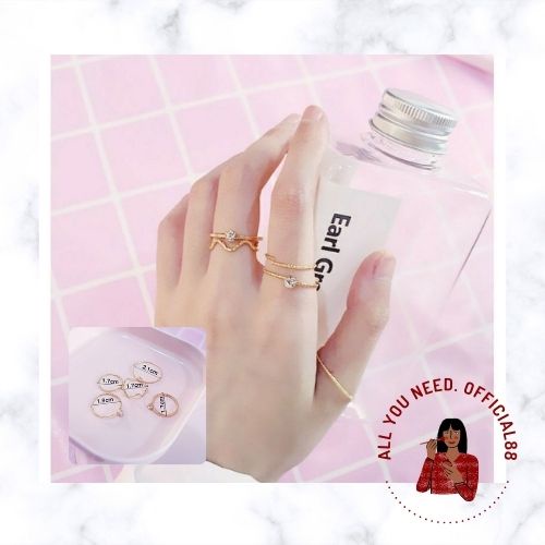 ✿AYN✿ FA103 Cincin gelombang fashion wanita set 5 in 1 model korea jepang terbaru cantik imut lucu kekinian OOTD