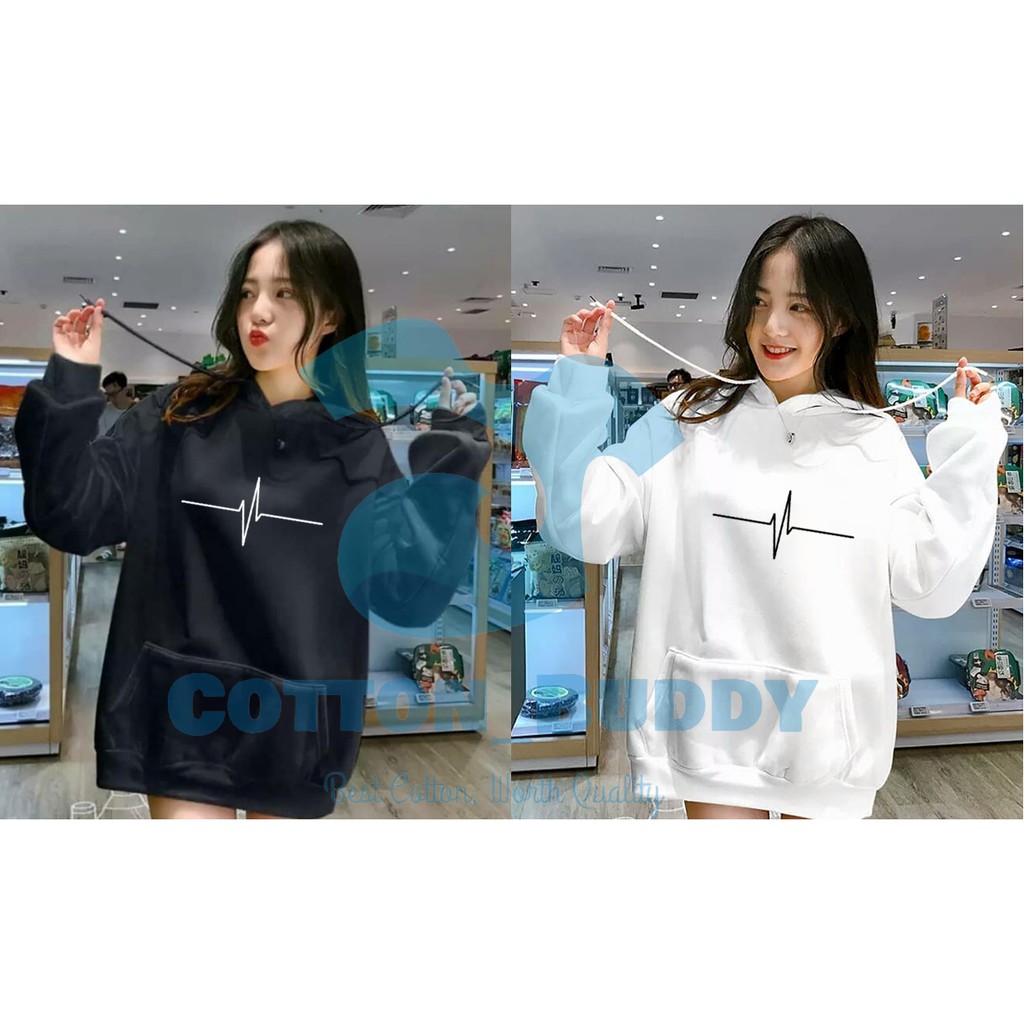 HOODIE HEARTBEAT DETAK JANTUNG HEARTBEAT GARIS HIDUP HOODIE DETAK JANTUNG