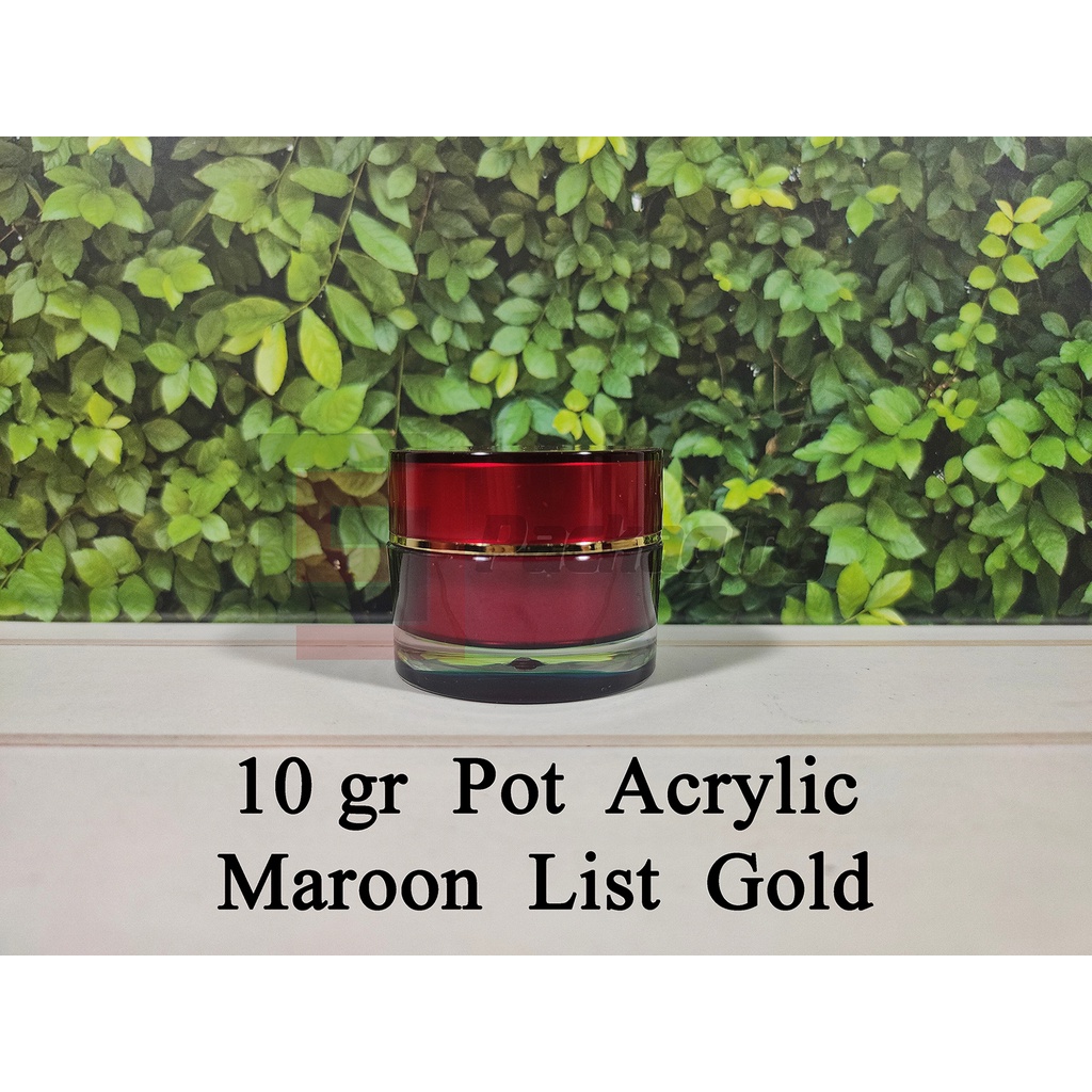 10gr pot cream acrylic jar / pot akrilik maroon / red 10 gr