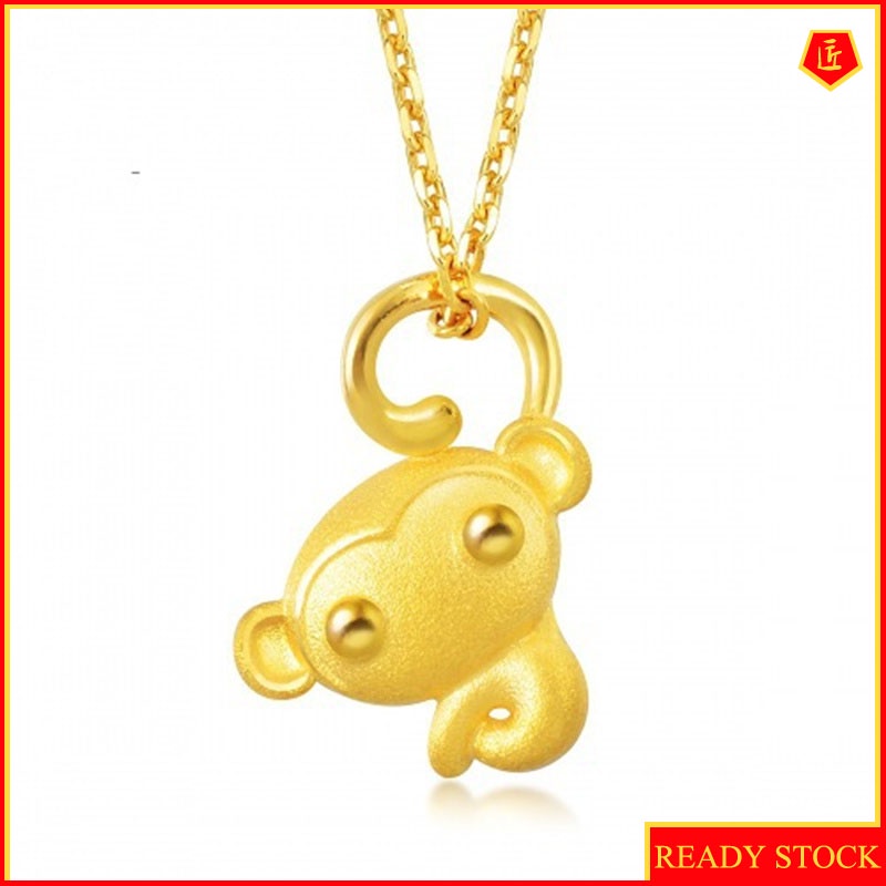 [Ready Stock]Big Eye Monkey Gold Necklace Cute and Graceful