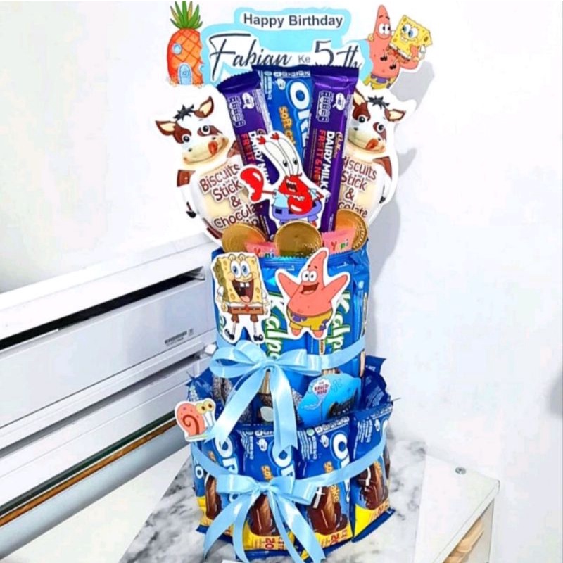 SNACK TOWER|| snack tart ultah murah| kado ulangtahun anak