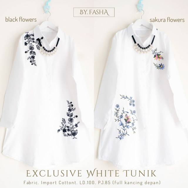READY ATASAN WHITE TUNIK NEWW BY FASHA/REAL PICT SOLO GROSIR