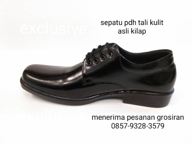 Sepatu pdh model jatah tni polri/Sepatu Kerja Pria Kulit hitam kilap