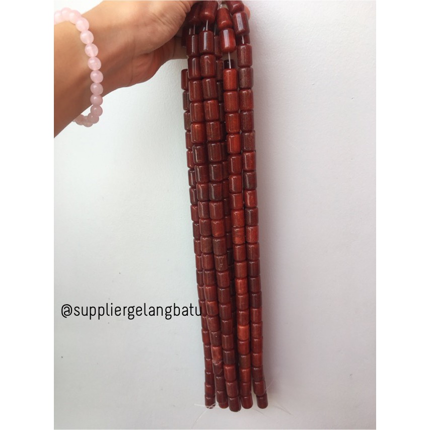 bahan batu akik orange carnelian oren tabung 14mm gelang kalung tube kilap bahan craft fashion pria