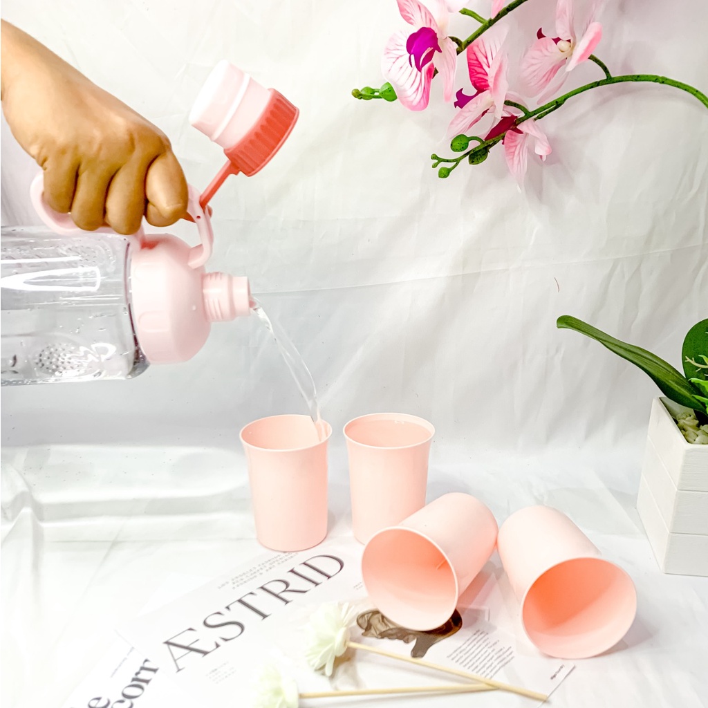 [Gratis Bubble] Botol Minum Tebal Anti Pecah Olahraga 2Liter Botol Minum Think Nature 2L - Botol Set 4 in 1- Drink Bottle