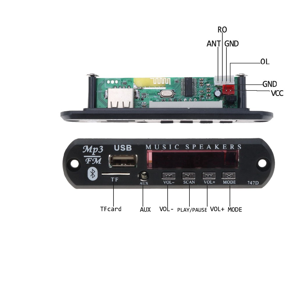 Modul MP3 WMA Wireless Bluetooth USB FM player