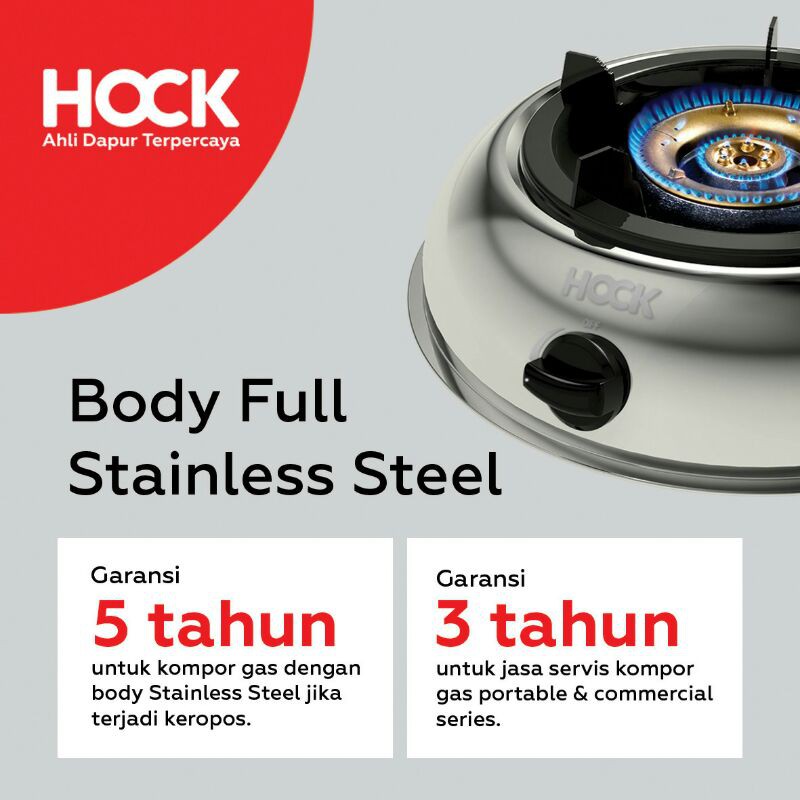 HOSEELA Hock 120 MG KOMPOR GAS 1 TUNGKU / KOMPOR HOCK 120 MG MUTIARA GOLD / KOMPOR GAS STAINLESS STE