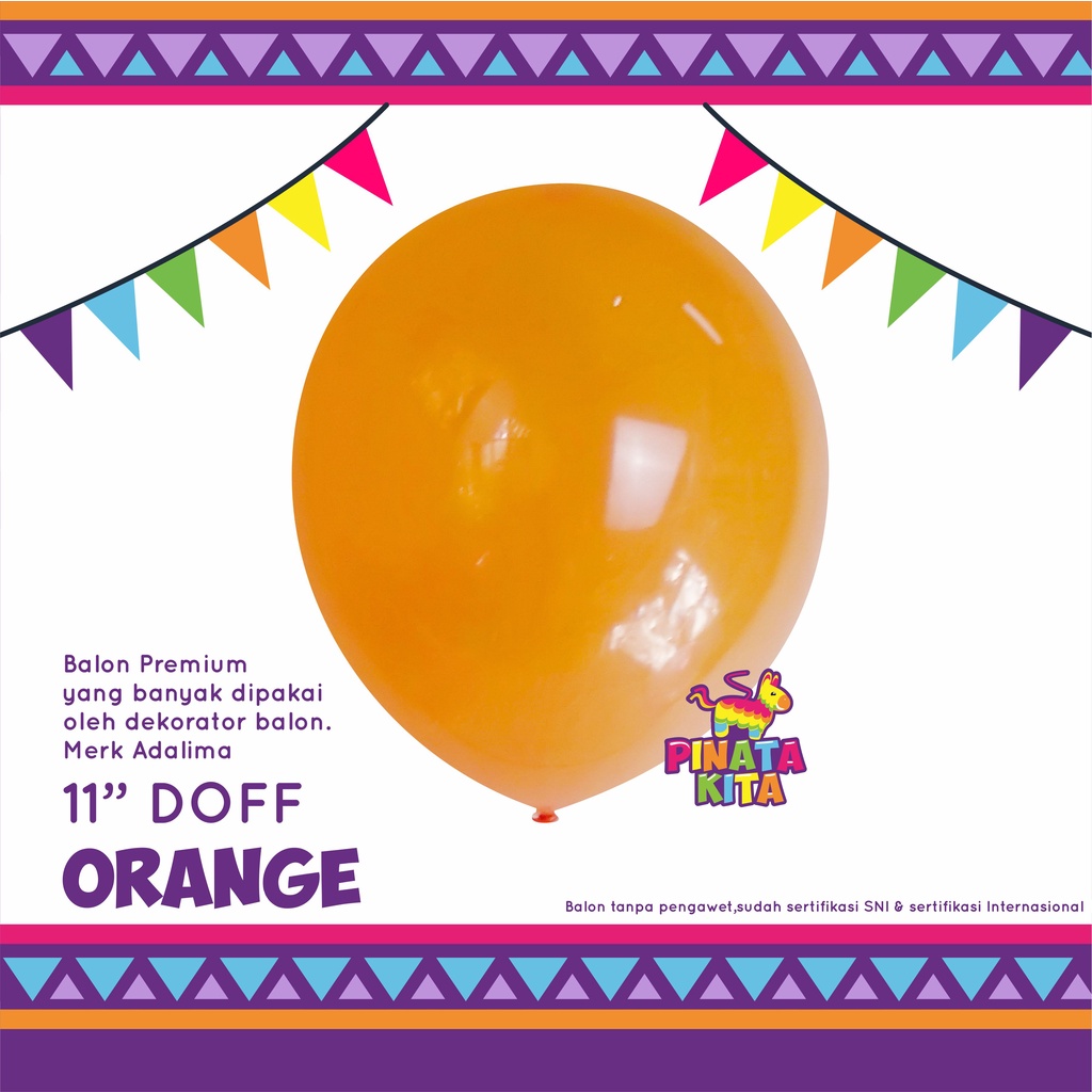 Balon latex orange / Balon 11" orange / Balon adalima orange 11" / Balon karet warna orange