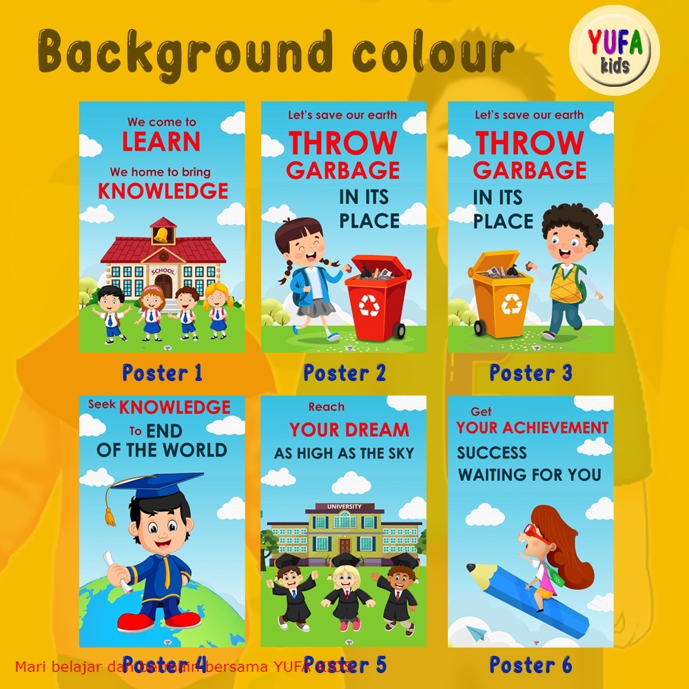 105 poster pendidikan bahasa inggris - poster sekolah- Poster Edukasi Anak - Poster belajar anak - P