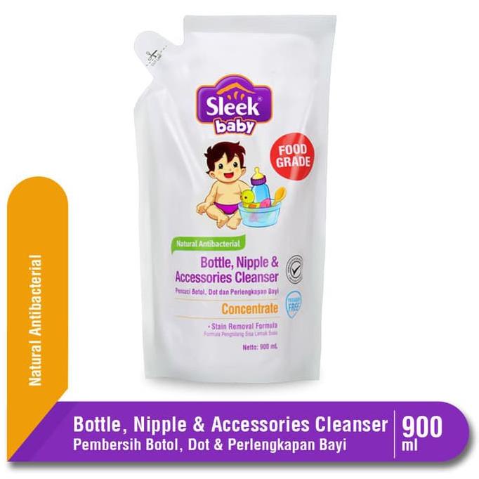 [Refil] Sabun Cuci botol SLEEK BABY 900 ml Bottle Nipple &amp; Baby Accessories Cleanser Pouch Refil