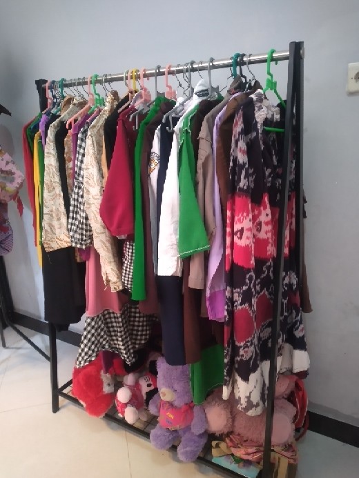 Gawang Baju Bazar Single + Wm T.145 Hitam Anddisplay Gantungan Model Ikea