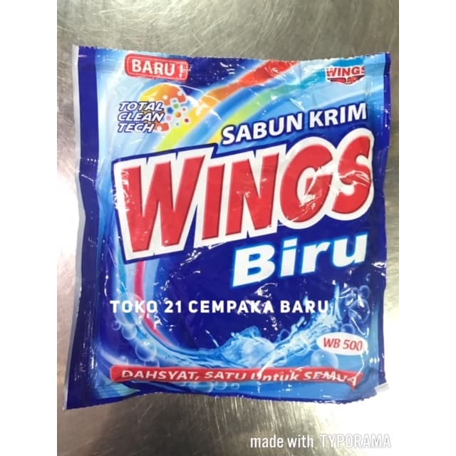 Sabun Cream WINGS BIRU WB500 | Sabun Krim Colek WINGS Deterjen WB 500