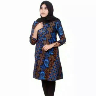 Batik Couple Keluarga Sania Ruffle Ori Ndoro Jowi Dnt Seno Biru