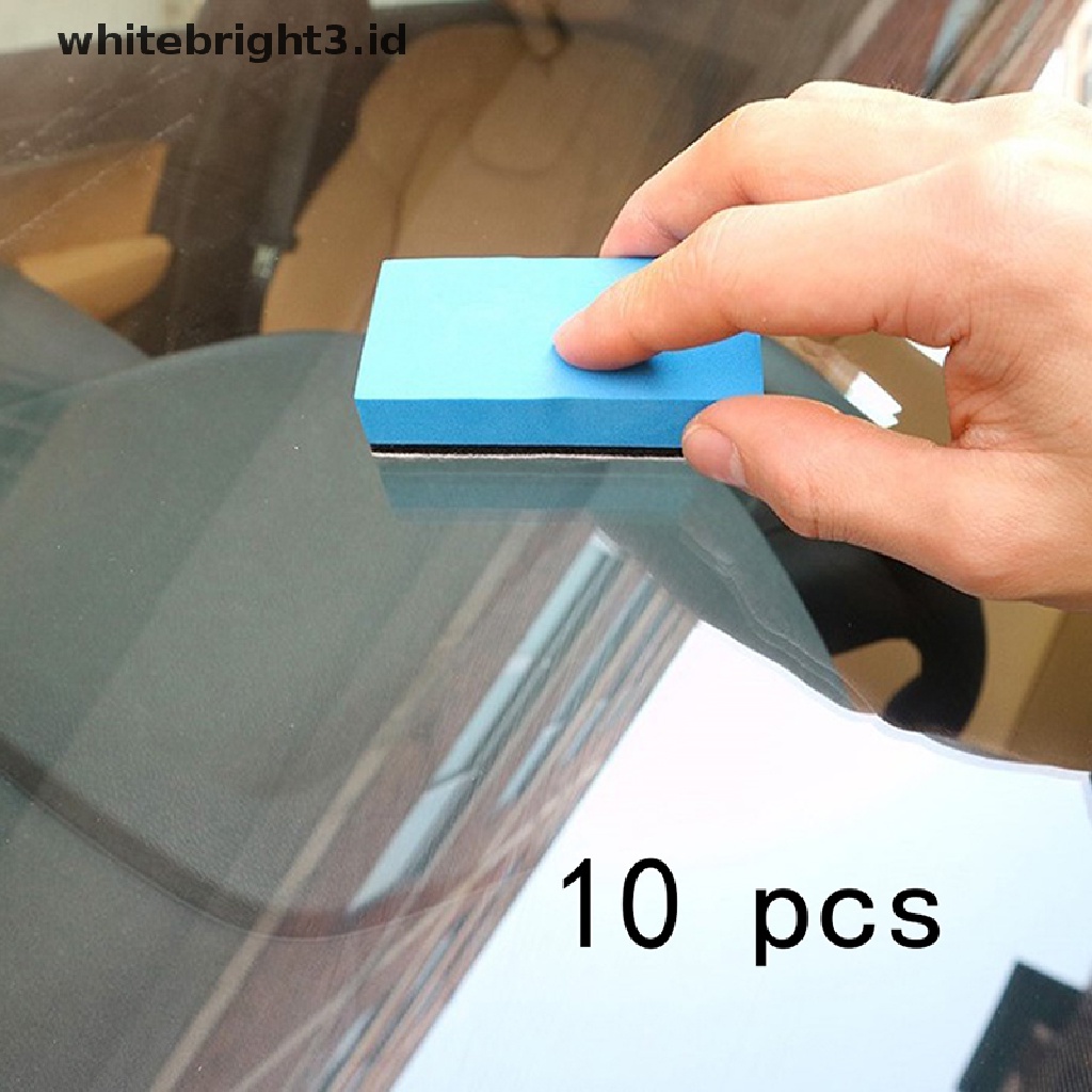 {whitebright3.id} 10 * Spons Pelapis Keramik Mobil Kaca Nano Wax Coat Aplicator Polishing Pads