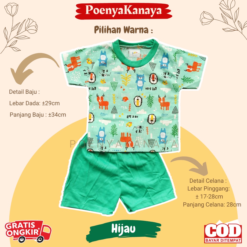 Setelan Baju Bayi Pendek Kaos Oblong IDOLA 8202 Kecil STL83 6-18 Bulan