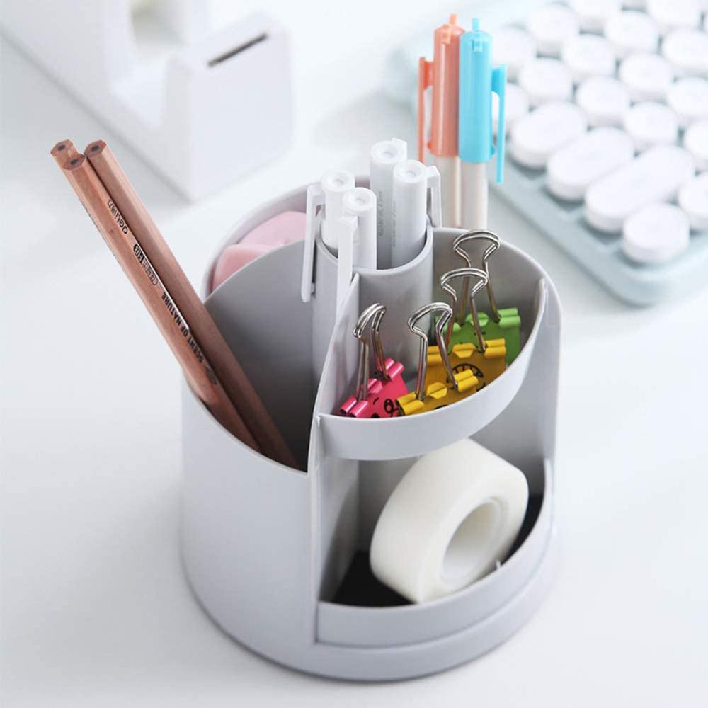 Lanfy Desk Pen Organizer Aksesoris Kantor Escritorio Desktop Candy Pencil Holder Tempat Pulpen Plastik