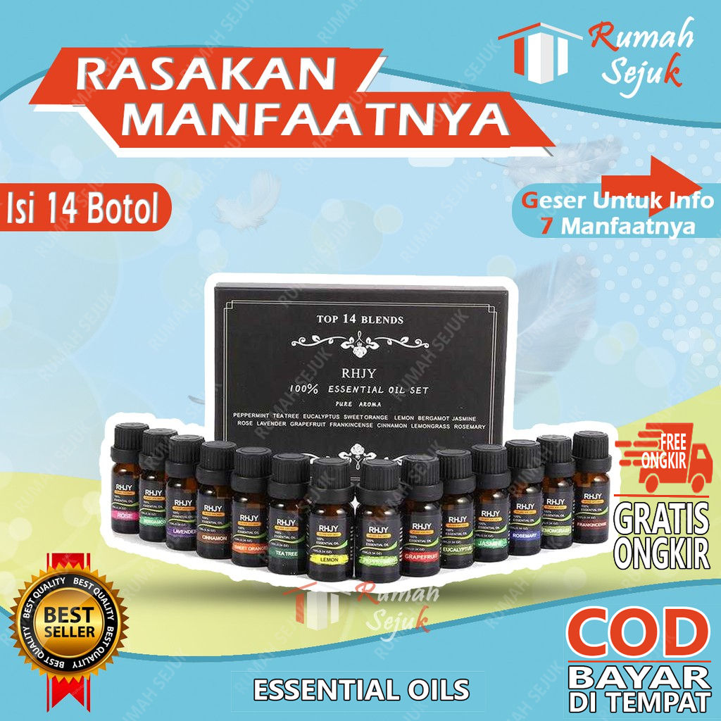 RS -14 in 1 Minyak Aromaterapi Essensial Esensial Oil Aromatheraphy Pengharum Pewangi Ruangan RS-1