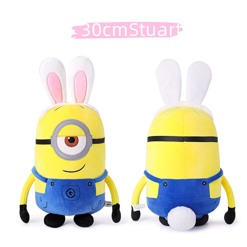 Mainan Boneka Stuffed Plush Minion Despicable Me Bob Stuart Kevin Telinga Kelinci Lucu Untuk Sofa