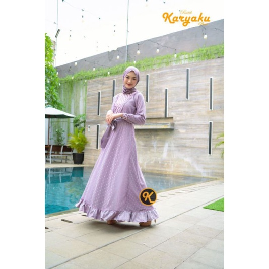 Baju Batik Couple Modern Batik Set Baju Couple Pasangan Gamis Brokat Brukat Syar'i Ramadhan Fashion Muslim Baju Kondangan Pakaian Arisan Karyaku Batikbae Batik Jumbo-Gamis Lilac