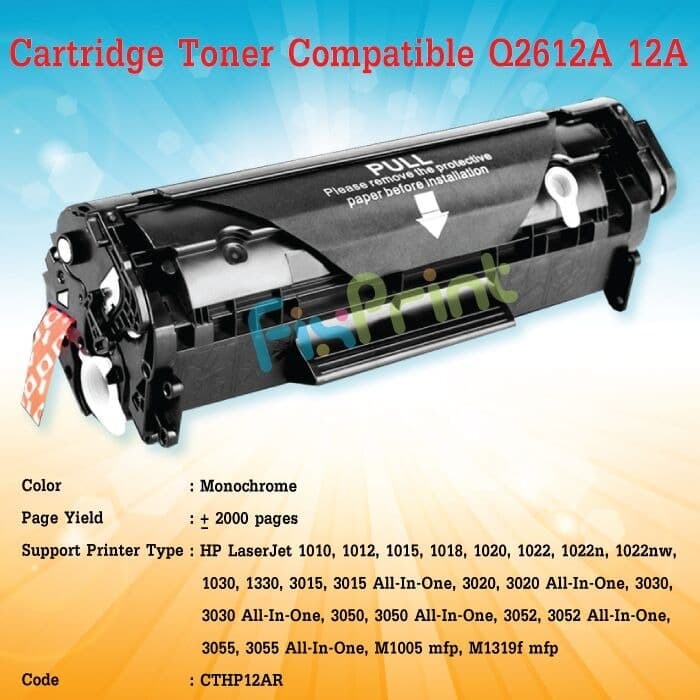 Cartridge Toner Compatible HP 12A Q2612A Printer 1010 1020 3050 1022