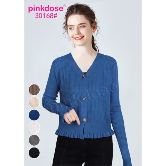 CROP TOP CARDIGAN RAJUT IMPORT PINKDOSE 30168
