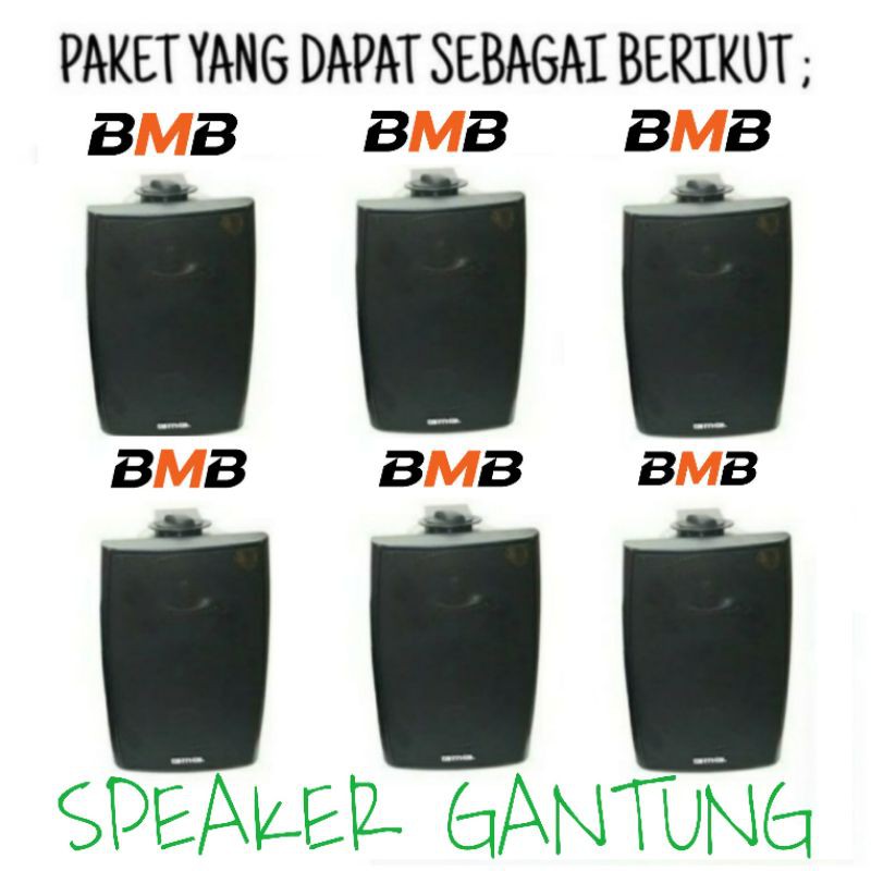 Paket Set Sound 6 Titik Speaker BMB Buat Cafe, Salon, Mesjid, mushola,Dll.!!!