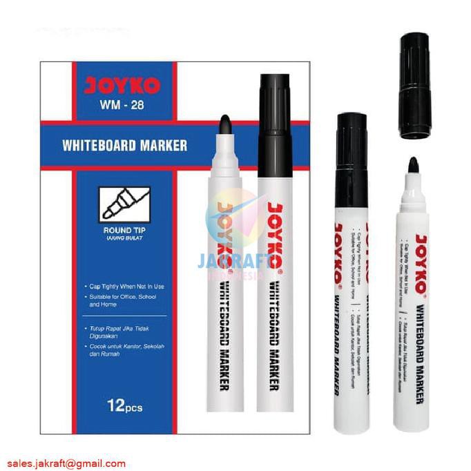 

Promo Awal tahun Spidol Papan Tulis Kaca Glassboard Whiteboard Marker Hitam JOYKO WM-28 Promo Awal