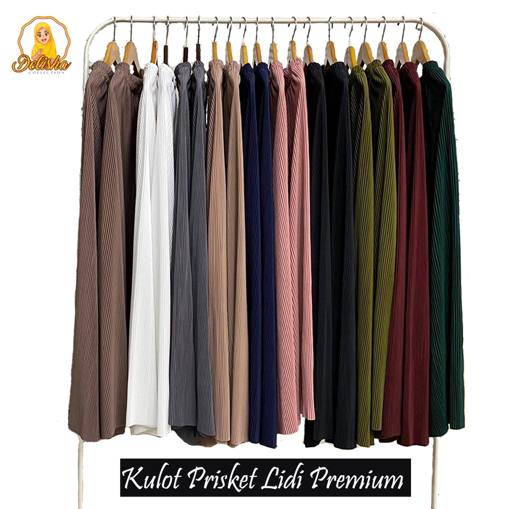 Celana Panjang Kulot Plisket Lidi Hyget Premium / Celana Panjang Wanita Murah / Celana Kulot Wanita Basic Premium / Celana Wanita