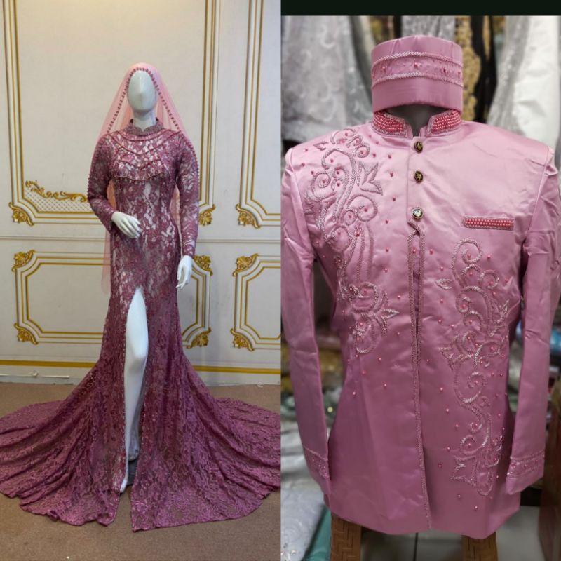 AKAD COUPLE SLIM /GAUN PENGANTIN /BAJU PENGANTIN /BESKAP/BAJU AKAD MODERN