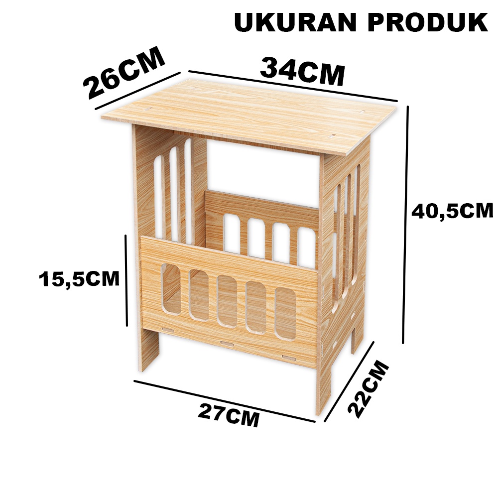 Alfaindo Meja Sudut Persegi Nakas Pojok Minimalis Samping Teras Kamar Tidur Coffee Table Size Small LC012S