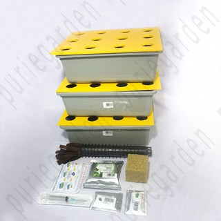 Paket Starter Kit iHidroponiki iWicki iSystemi 12 lubang 3 Bak Paket Starter Kit iHidroponiki iWicki iSystemi 12 lubang 3 Bak
