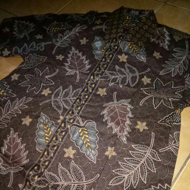 Odza Kemeja Batik Pekalongan Pria Sogan Hem Solo Slim Fit Lengan Pendek