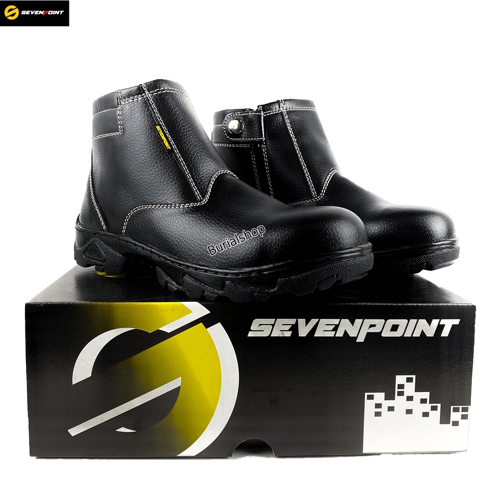 Sepatu Safety Boots Slop Original Ujung Besi Septy Slip On Boot Kerja Lapangan Proyek Spatu Septi BS