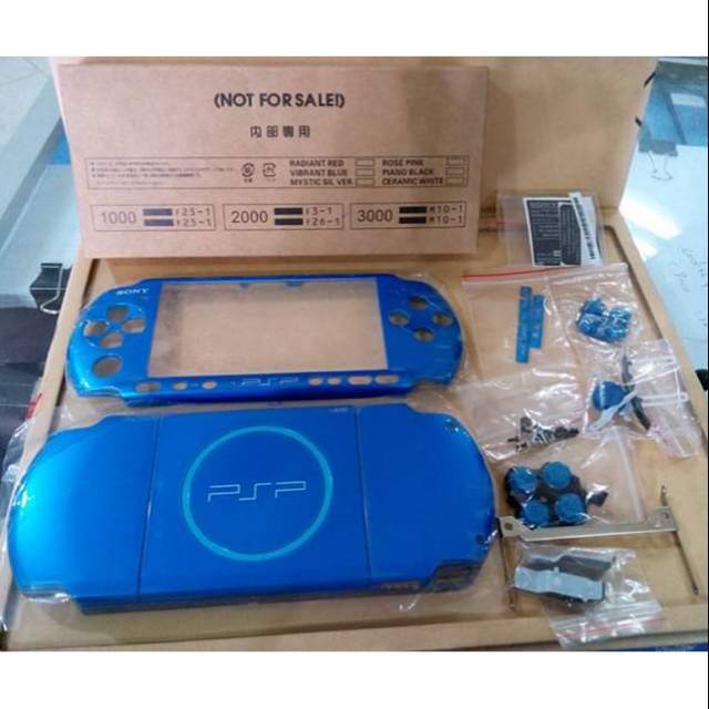 Casing psp slim seri 3000 FULL SET - BIRU