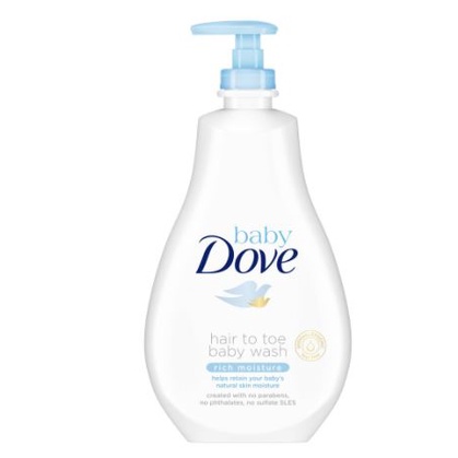 ☘️Yuri Kosmetik☘️ Baby Dove Hair To Toe Baby Wash Rich Moisture Pump 591ml