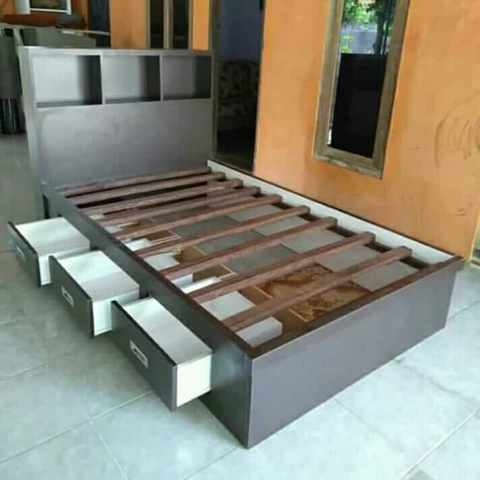  tempat  tidur  dipan 3  laci minimalis  terbaru murah Shopee 