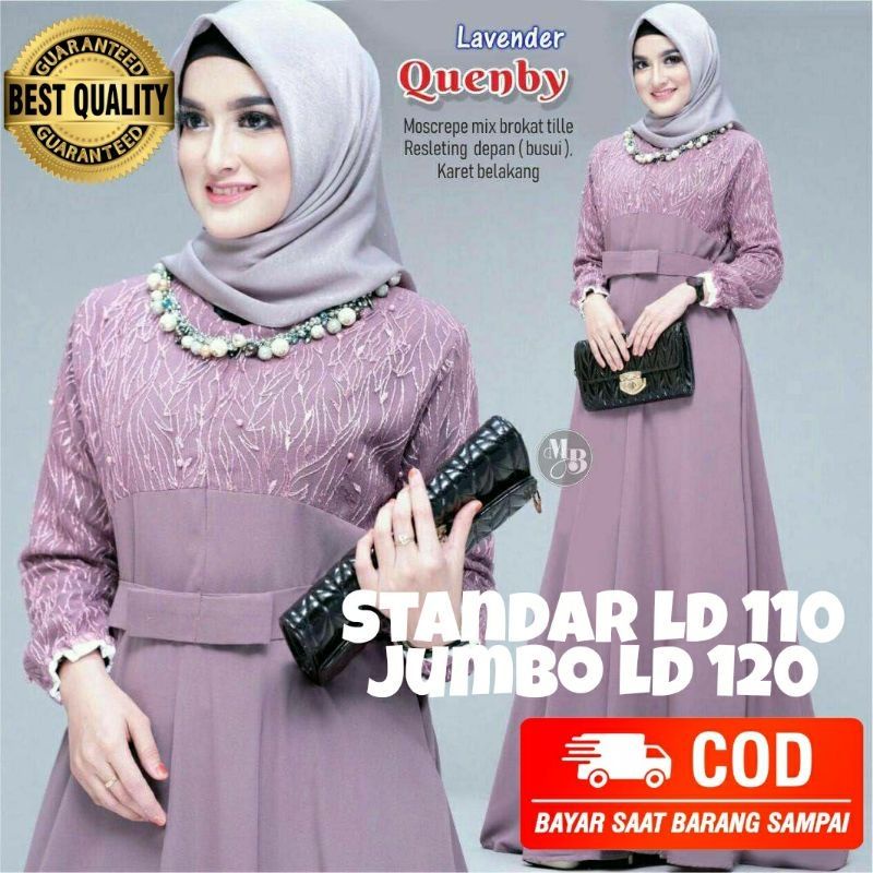 (COD) GAMIS BRUKAT TERBARU 2021MEWAH TILE LEBARAN BUSUI GAMIS PESTA MEWAH QUENBY GAUN MUSLIMAH PESTA
