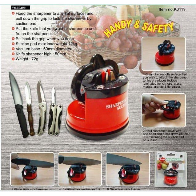 

Knife Sharpener with Suction Pad Asahan Pisau