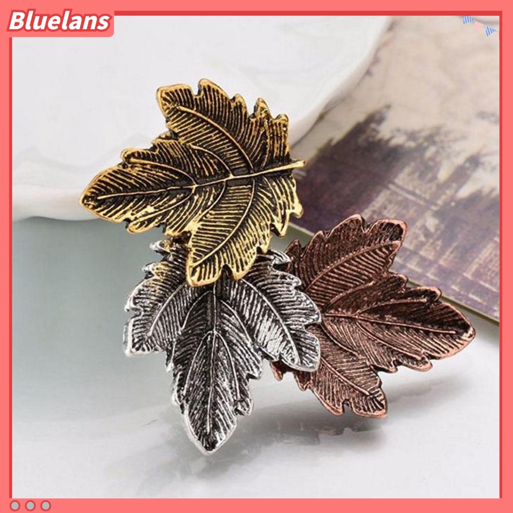 Bluelans Vintage Three Leaves Alloy Brooch Pin Scarf Sweater Dress Women Decor Gift