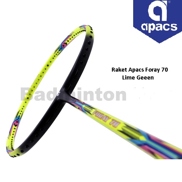 Raket Apacs Original Foray 70 Berat/Weight 4U Bonus Senar Color Stabilp/Lime Green