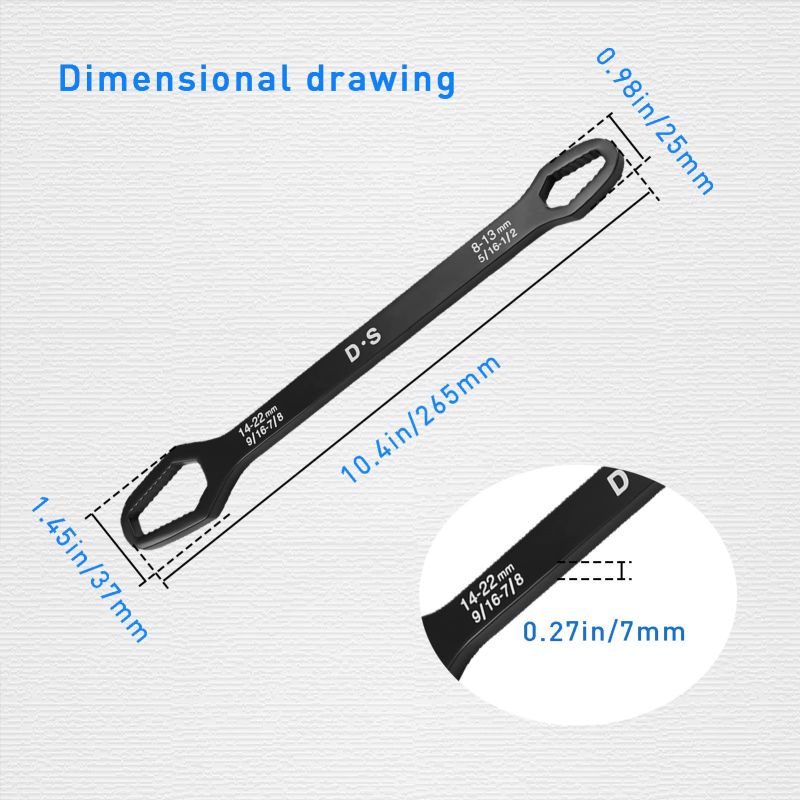 8-22mm Kunci Ring Universal Kunci Ring Adjustable Double Head Wrench Multi Size For Machine Maintenance