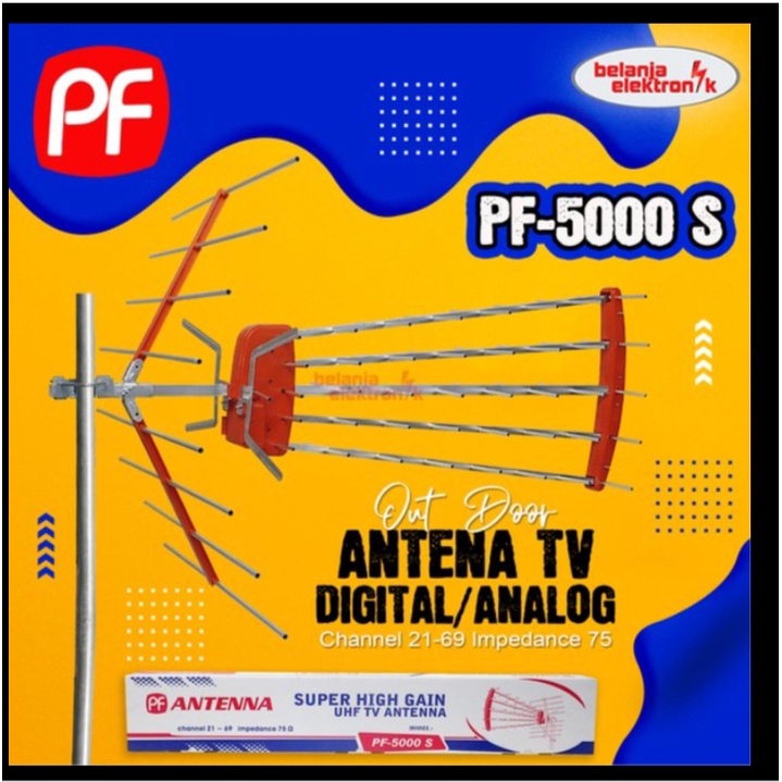 Antena TV Luar PF Goceng PF5000 Super High Gain UHF Super Jernih