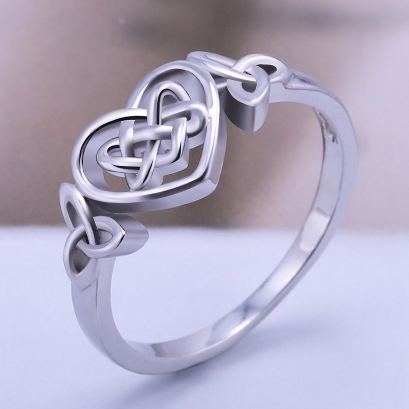 Fancyqube Cincin Sterling Silver 925 Desain Simpul Hati Tahan Lama Untuk Pernikahan