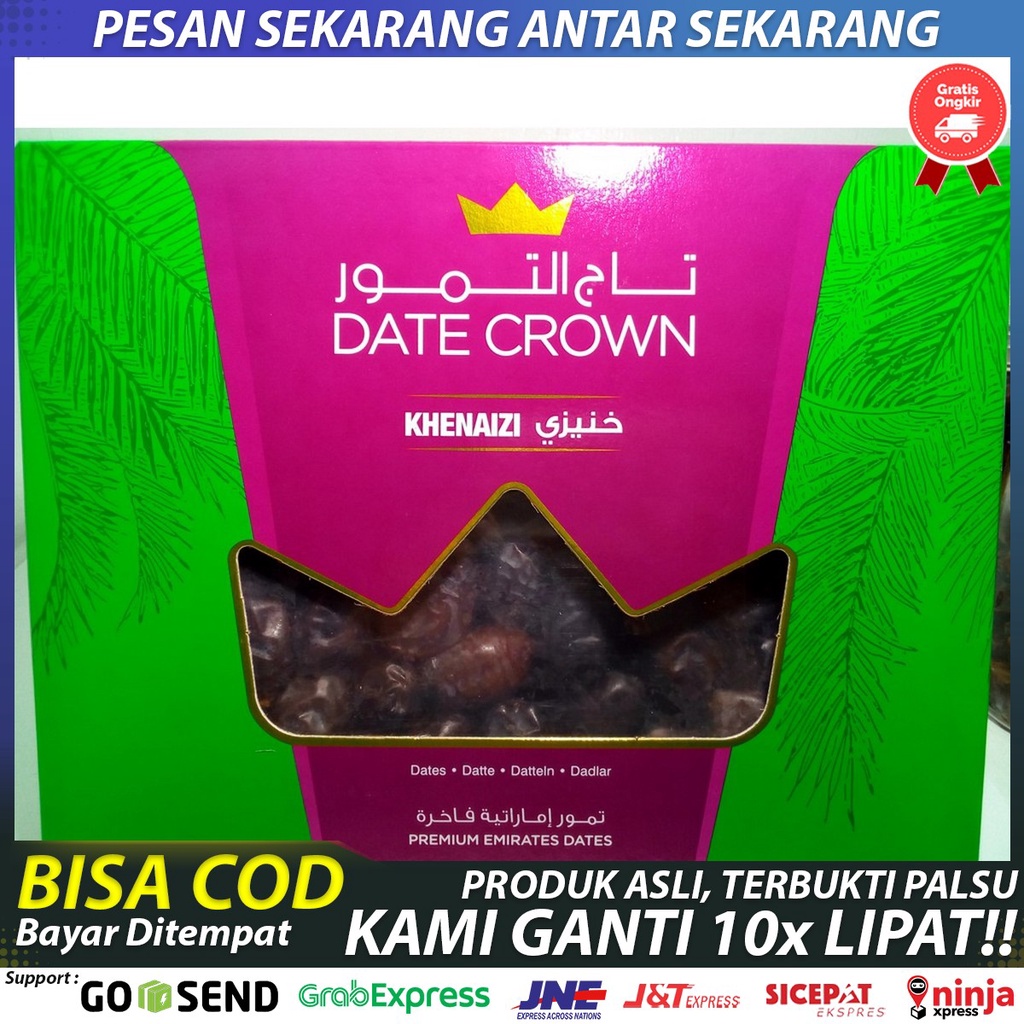 

Kurma Date Crown Khenaizi 1kg - Kurma Kualitas Premium - Kurma Jenis Khenaizi - Kurma Asli Hitam Dan Manis
