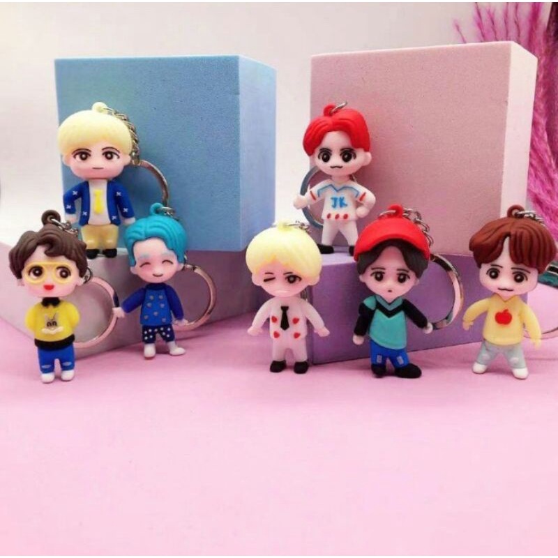 Gantungan Kunci  BT21 3D KPOP Lucu Keychain, Chrismast, Rock dll