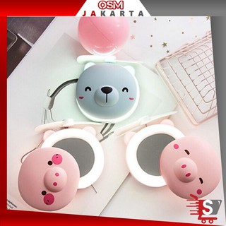 OSM JKT Ki692 Kipas Makeup LED Light 3 In 1 USB Charging  / Kipas Mini Fan Karakter/ Cosmetic Mirror