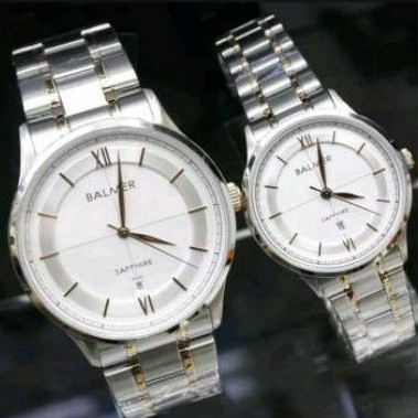 JAM TANGAN COUPLE BALMER 7961 SAPPHIRE SILVER KOMBINASI GOLD ORIGINAL / BALMER SAPPHIRE 7961