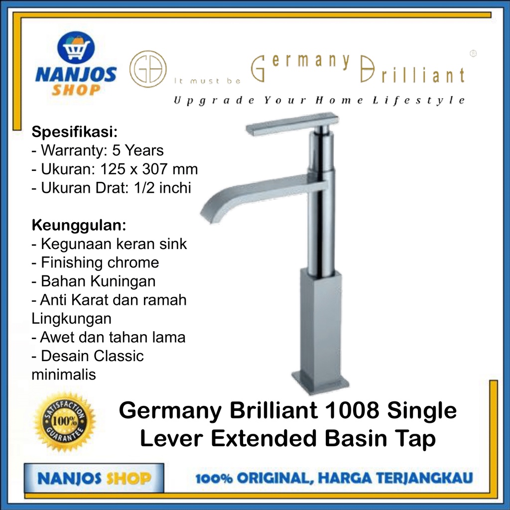 Germany Brilliant Keran Kran Washtafel Wastafel Tap Gbv 1008 Gbv1008