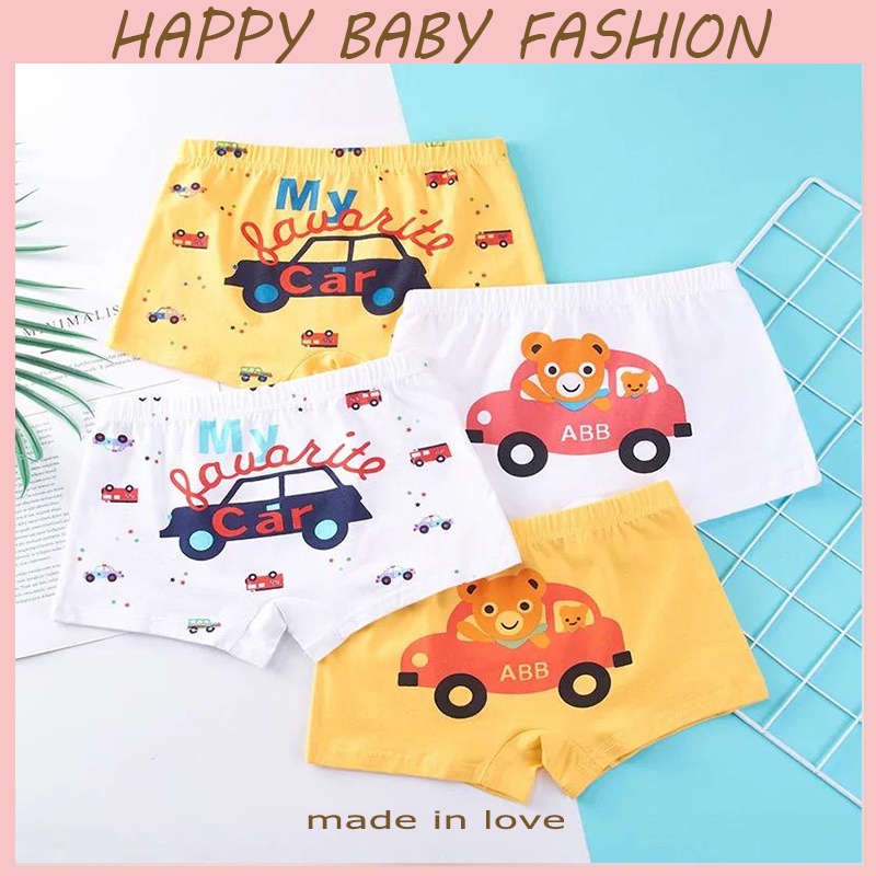 【Happy Baby】3-8 Tahun Celana Dalam Anak Laki-laki Murah Katun CD007