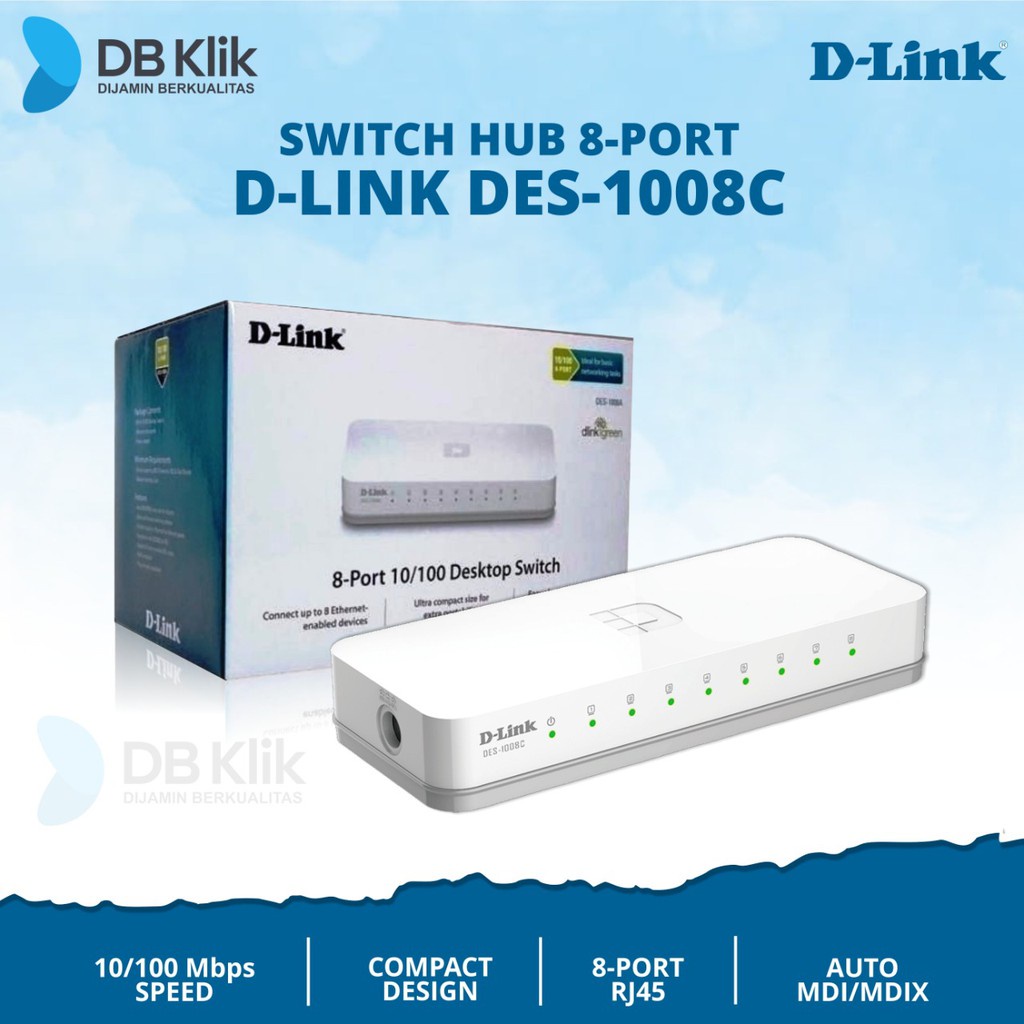 Switch Hub D-Link 8P DES 1008C